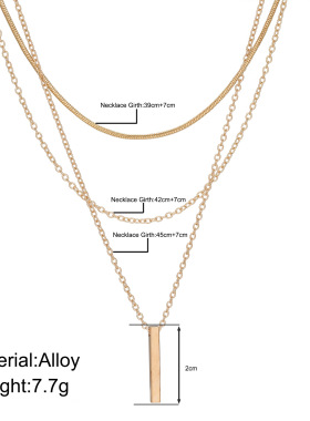 shein爆款个性多层叠戴项链欧美跨境项链女小坚条吊坠锁骨链neckl