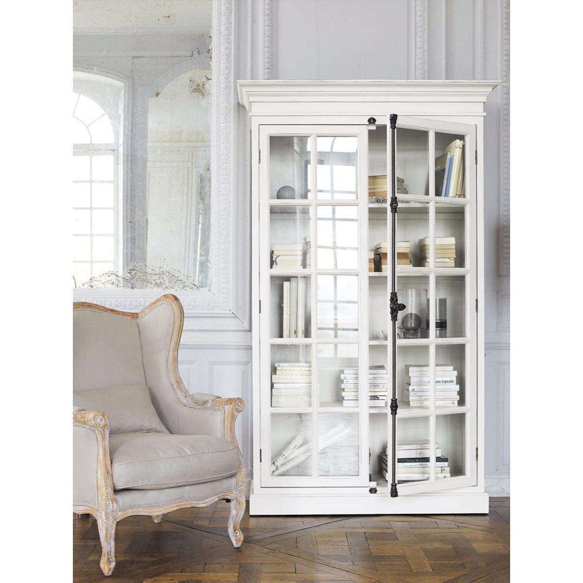 实木北欧书柜带玻璃门防尘书橱简约现代储物柜客厅展示柜落地书架 - 图1