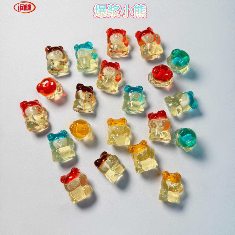 新款混装袋装爆浆网红地摊批发厂家直销软糖火箭鳄鱼小熊爱心猫爪 - 图3