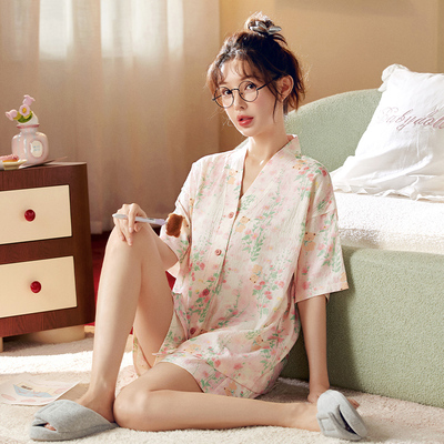 CIMIC KISS睡衣夏天云朵棉卡通短袖短裤女家居服可外穿套装tyk