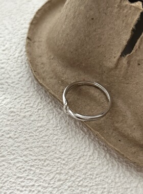 s925纯银几何线条缠绕开口戒指女时尚简约配饰个性ins风饰品