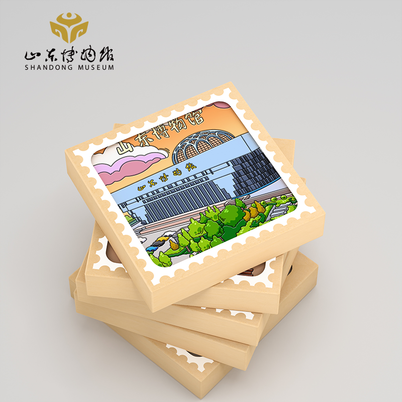 山东博物馆文创 陶瓷釉彩冰箱贴济南旅游趵突泉大明湖纪念品礼物