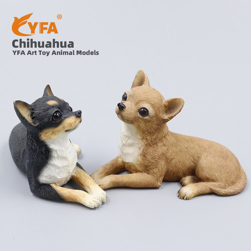 YFA官方自营 迷你吉娃娃手办玩偶仿真狗模型摆饰汽车摆件创意礼物 - 图0