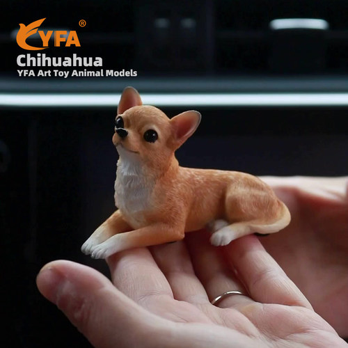 YFA官方自营 迷你吉娃娃手办玩偶仿真狗模型摆饰汽车摆件创意礼物 - 图1