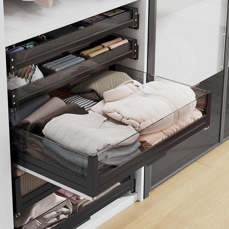 衣帽间轻奢玻璃衣柜拉篮抽屉式衣橱内置伸缩裤架饰品收纳层架储物,淘宝优惠券,粉丝福利购,淘宝优惠卷