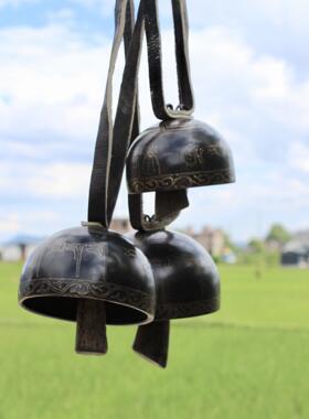 云南手工铜制风铃喇叭风铃铜制铃铛铜制驼铃茶马古制风铃门铃山隔