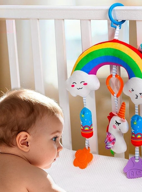 宝宝新生儿挂件床铃摇铃婴儿安抚推车安全座椅车载悬挂风铃玩具