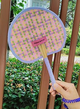 蒲扇老式手工编织网红多巴胺斜挎扇子彩色扇子麦秆可爱夏季