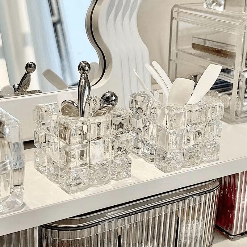 面膜勺子固定器面霜挖取勺玻璃镜柜桌面化妆护肤眼霜挑棒刷收纳盒,淘宝优惠券,粉丝福利购,淘宝优惠卷