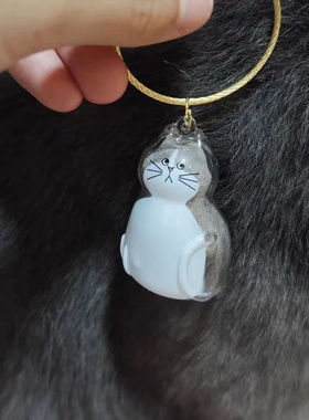 透明猫毛收纳盒吊饰扭蛋猫咪毛发