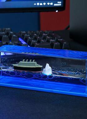 永不翻漂流瓶黑珍珠号海盗船摆件