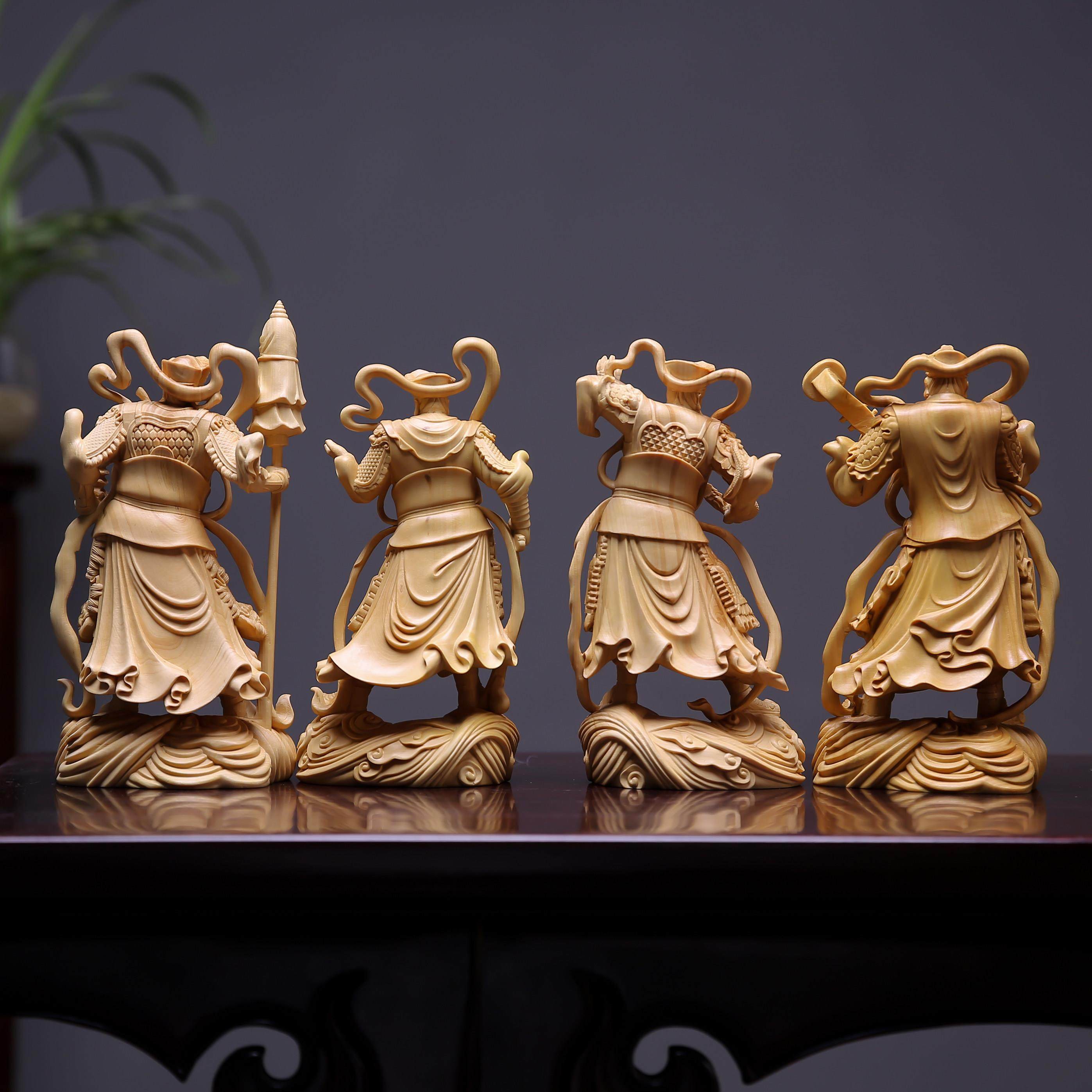 正宗小叶黄杨木雕四大天王金刚守门神摆件风调雨顺佛像家居装饰品,淘宝优惠券,粉丝福利购,淘宝优惠卷