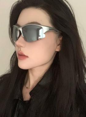运动骑行太阳眼镜女户外登山滑雪镜Y2K辣妹眼镜偏光抗UV太阳眼镜
