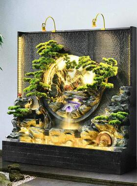 假山喷泉户外景观花园庭院背景墙办公室鱼池摆件水幕墙流水屏风