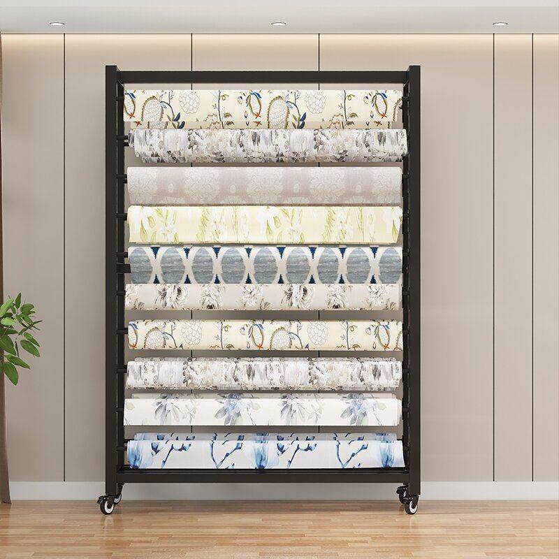 纺织布料面料展示架移动带轮家纺布卷布样吊卡货架皮革桌布塑料膜,淘宝优惠券,粉丝福利购,淘宝优惠卷