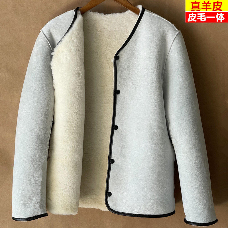 皮毛一体纯羊皮袄男中老年羊羔毛棉袄纯羊皮内胆外套加厚真皮上衣,淘宝优惠券,粉丝福利购,淘宝优惠卷