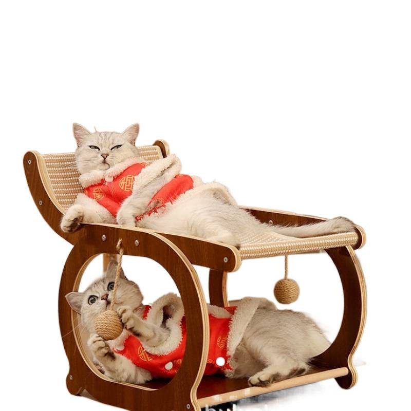 猫窝一体实木麻垫猫躺椅爆耐抓剑不掉569屑幼猫咪躺椅宠物用品跨,淘宝优惠券,粉丝福利购,淘宝优惠卷