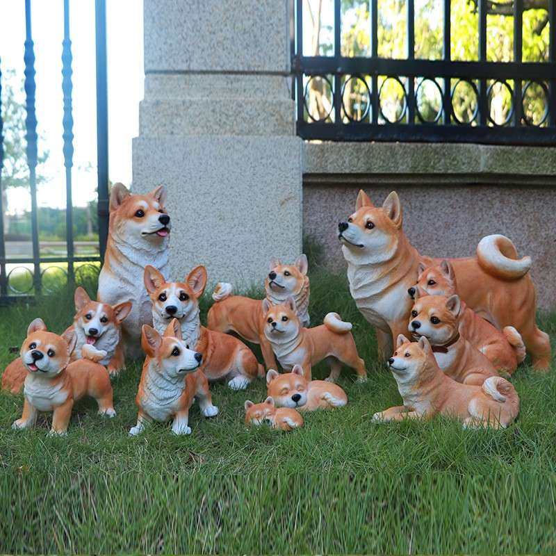 户外物动模YHB型仿真狗花园庭狗院布置树脂工艺狗品柯基摆件家居,淘宝优惠券,粉丝福利购,淘宝优惠卷