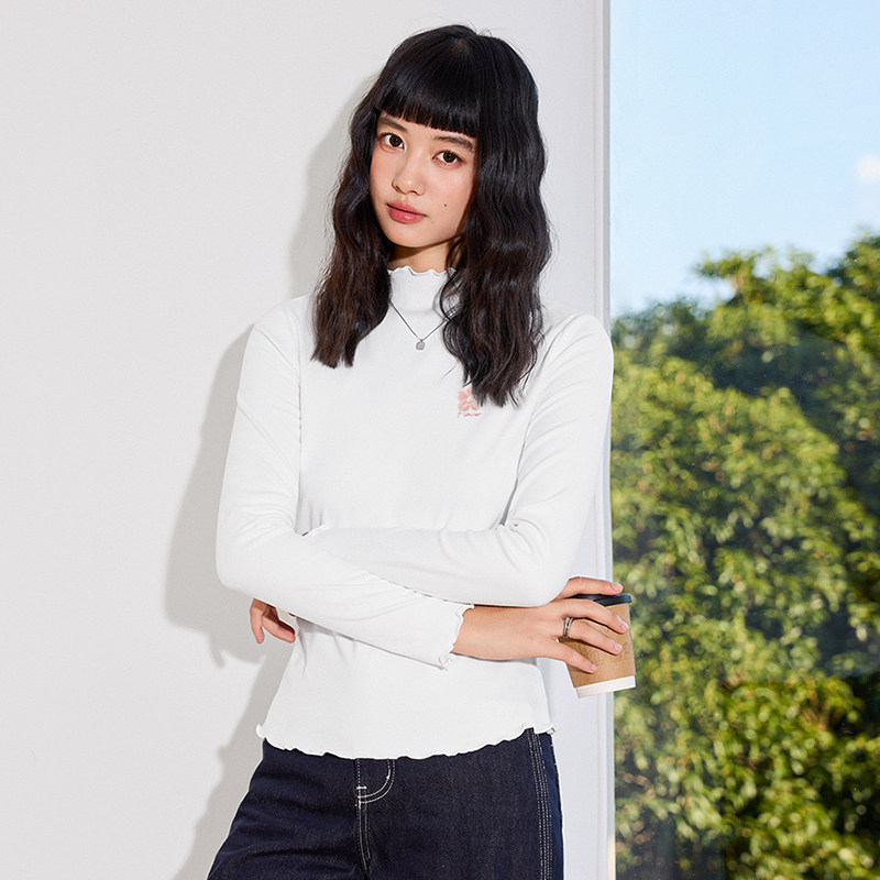 都市丽人木耳边打底衫女冬2025新款小个子双面绒德保暖内搭上衣Y,淘宝优惠券,粉丝福利购,淘宝优惠卷