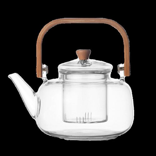 玻璃煮茶壶可提梁茶壶高硼硅玻璃围炉煮茶黑晶Q炉家用蒸透明煮茶 - 图3
