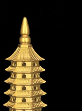 纯铜文昌塔摆件13十三层9九层7七层宝塔办公室中式书桌工艺装饰品