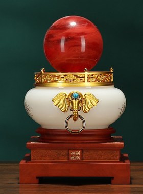 招财琉璃聚宝盆摆件聚财客厅办公室装饰品公司店铺开业礼品水晶球