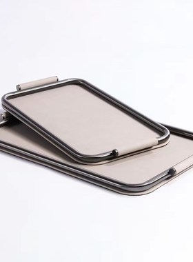 现代简约样板房摆件客厅茶几餐厅餐桌皮革收纳托盘摆件软装饰品