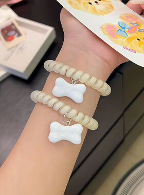 可爱卡通骨头磨砂电话线发圈