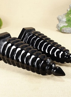 天然黑玉石文昌塔摆件九层十三层塔玄关办公室书桌装饰祝福送礼品