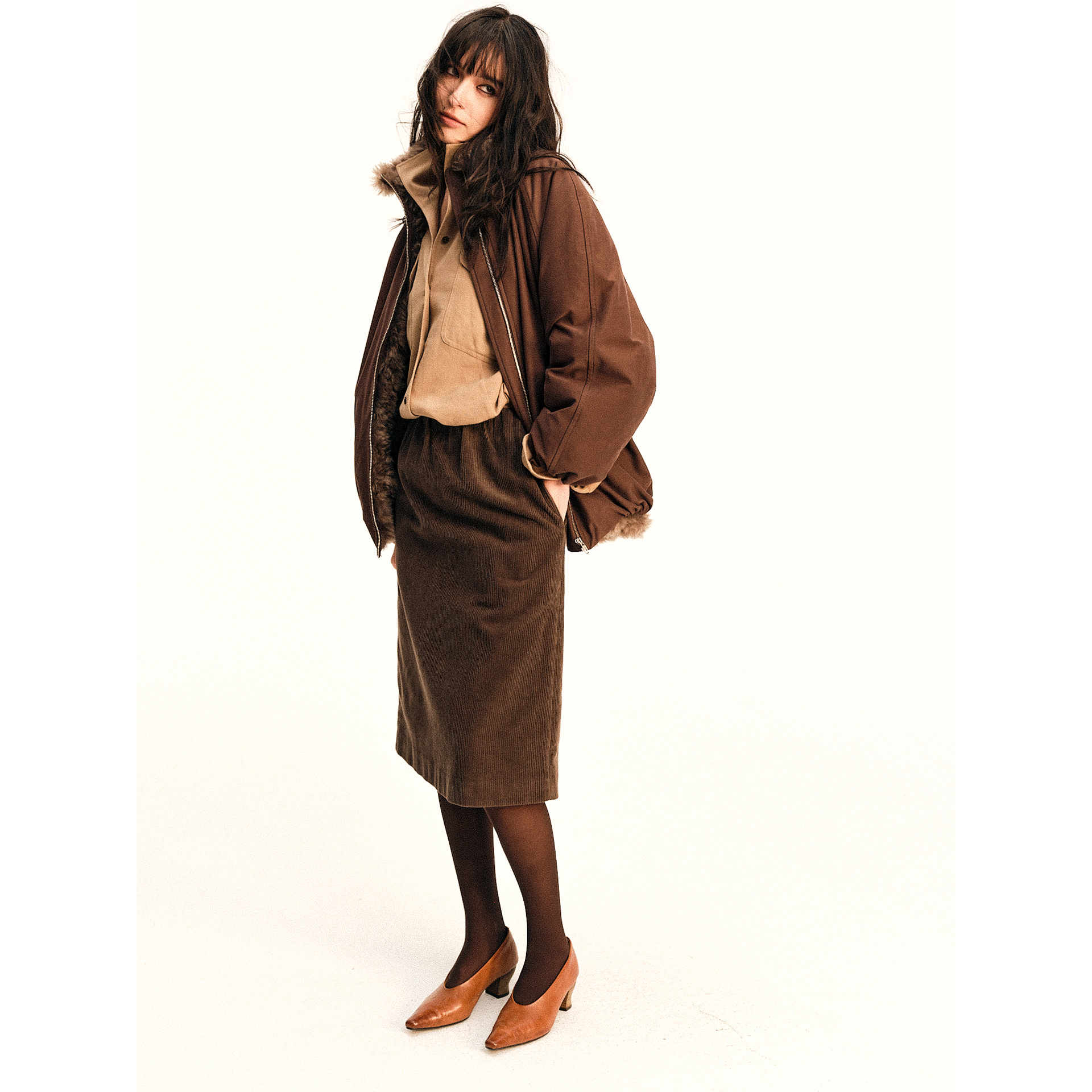 绒绒04 InHug/两面穿环保皮草(厚) 防风保暖环保皮草外套/派克服 - 图0