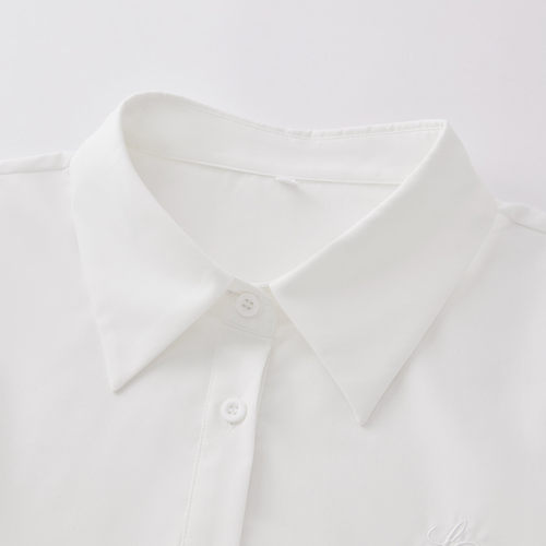 IEF/爱依服【小个子】2026春季收腰显瘦白色衬衫女士长袖港风衬衣 - 图1