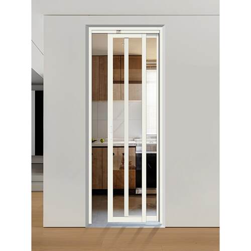 滑动和平开集成浴室门Pd折叠厕所门无轨悬挂滑动厨房滑动门阳台双 - 图0