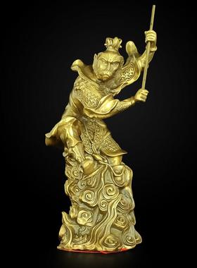 孙悟空摆件纯黄铜齐天大圣斗战 胜佛家居饰品摆饰美猴王铜猴子摆