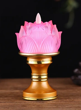 观世音莲花灯琉璃电子灯LED仿真