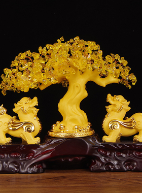 财源广进发财树貔貅招财摆件店铺开业新房乔迁礼物客厅前台装饰品