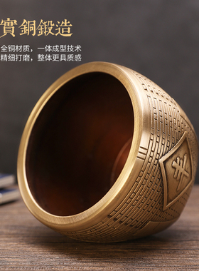 思友 铜聚宝盆家用室内中式客厅办公室开业家居装饰礼品摆件