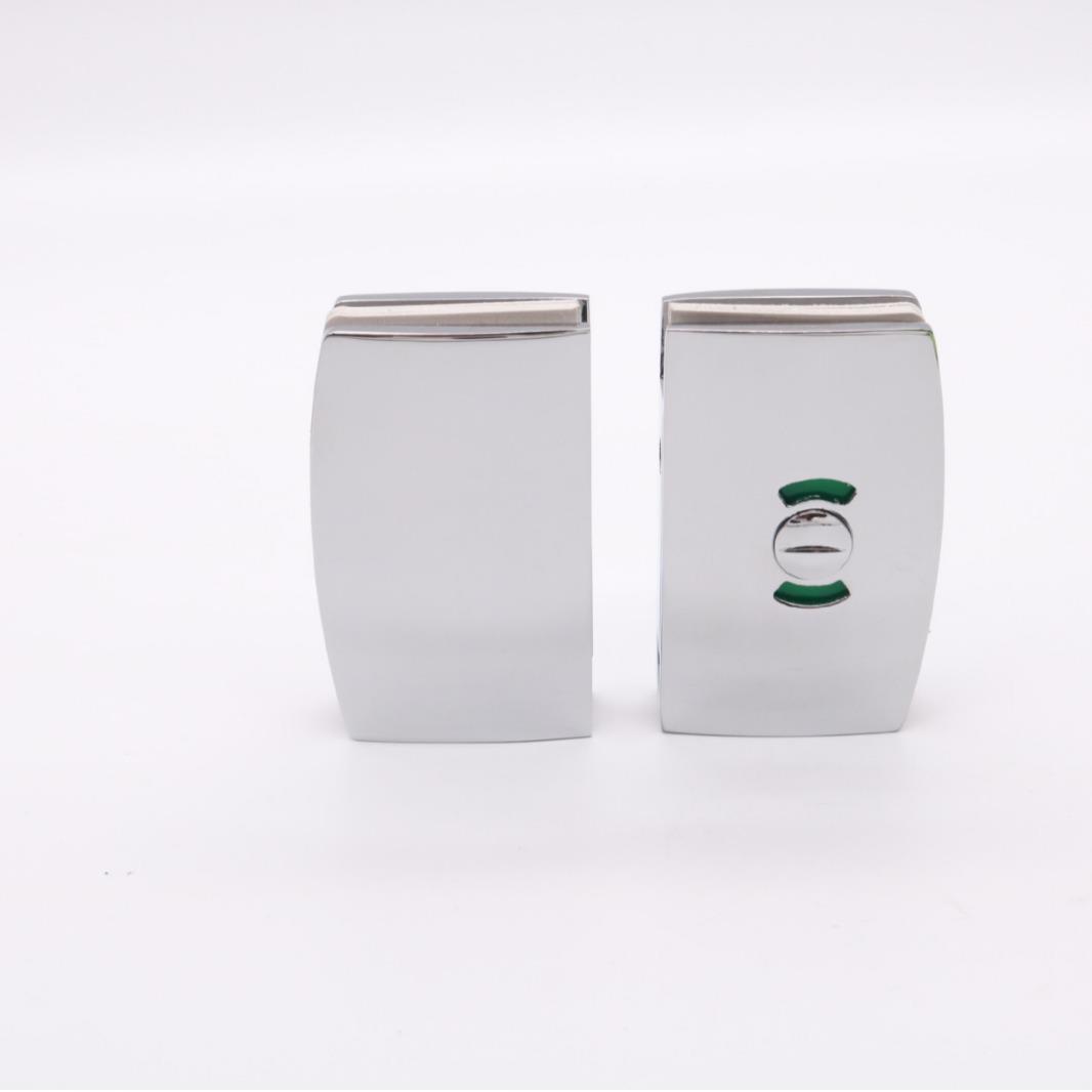 4不锈钢卫生间3璃0无钥匙玻璃双门配单门对墙隔断配锁扣SVA-0915 - 图0