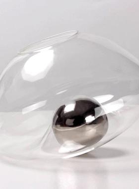 现代家居摆饰花瓶摆件客插花样板VDO间厅轻软装缸不鱼规则奢玻璃