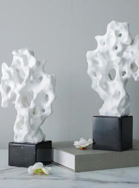 新中式树脂仿真桌面太湖石禅意摆件创意家居客厅酒柜博古架装饰品