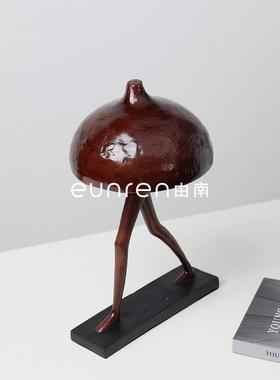 中古古抽象雕塑人物摆客厅玄关复书板HYT房样房办公室柜台件家居