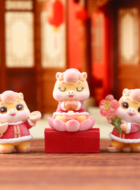 新品创意马力全开路路发盲盒礼物摆件生肖马桌面马年礼品新年