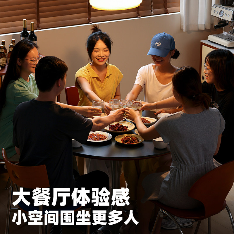 【小万家具】北欧复古家用实木岩板餐桌小户型设计郁金香轻奢圆桌,淘宝优惠券,粉丝福利购,淘宝优惠卷