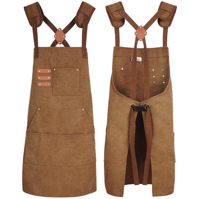 亚马逊跨境厚帆加布防水围裙园多口袋木978电工烧烤师艺工作服印l,淘宝优惠券,粉丝福利购,淘宝优惠卷