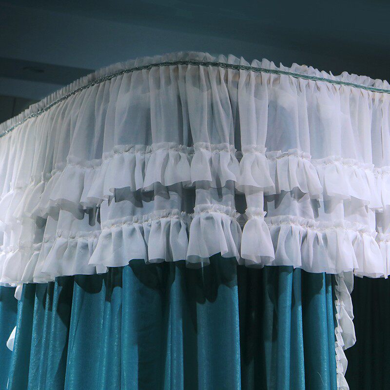 现货新款遮光挡风床幔家用欧式导轨蚊帐1.8m床2米u型轨道家用纹账 - 图1