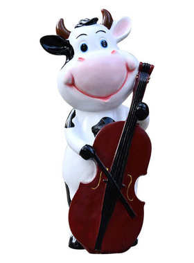 幼儿园摆件户外卡通雕塑装饰动物门口奶牛店铺玻璃钢迎宾商场音乐