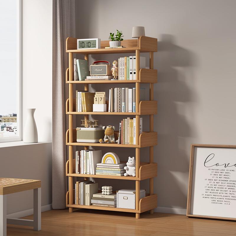 置物架落地多层收纳架子简易书架客厅储物架展示货架家用小型书柜 - 图0