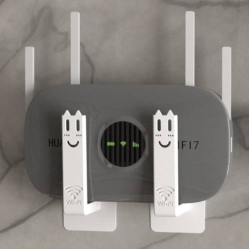 路由器放置架wifi墙壁电视挂墙上机顶盒置物收纳盒免打孔托架支架 - 图0