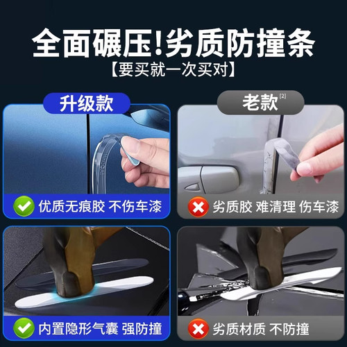 车门防撞条汽车用品大全后视镜开门边防碰撞刮蹭神器硅胶保护车贴 - 图2