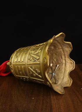 纯铜八仙法器八卦钟 钟寺庙塔角铜钟摆件八宝铜铃铛挂件平安钟 钟
