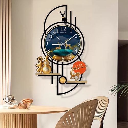 钟表挂钟客厅简约现代大气挂墙式钟表高级感家用静音时钟装饰挂表 - 图0